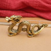 Bronze Cloud Dragon Zodiac Figurine Vintage Style Tea Table Decoration Lucky Pet Handcrafted Metal Artwork Collectible Item
