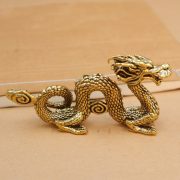 Bronze Cloud Dragon Zodiac Figurine Vintage Style Tea Table Decoration Lucky Pet Handcrafted Metal Artwork Collectible Item - Image 2