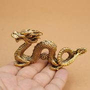 Bronze Cloud Dragon Zodiac Figurine Vintage Style Tea Table Decoration Lucky Pet Handcrafted Metal Artwork Collectible Item - Image 3