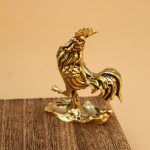 Bronze Rooster Home Office Decoration Large Brass Rooster Figurine Feng Shui Wealth And Happiness Chicken Artwork