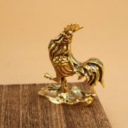 Bronze Rooster Home Office Decoration Large Brass Rooster Figurine Feng Shui Wealth And Happiness Chicken Artwork