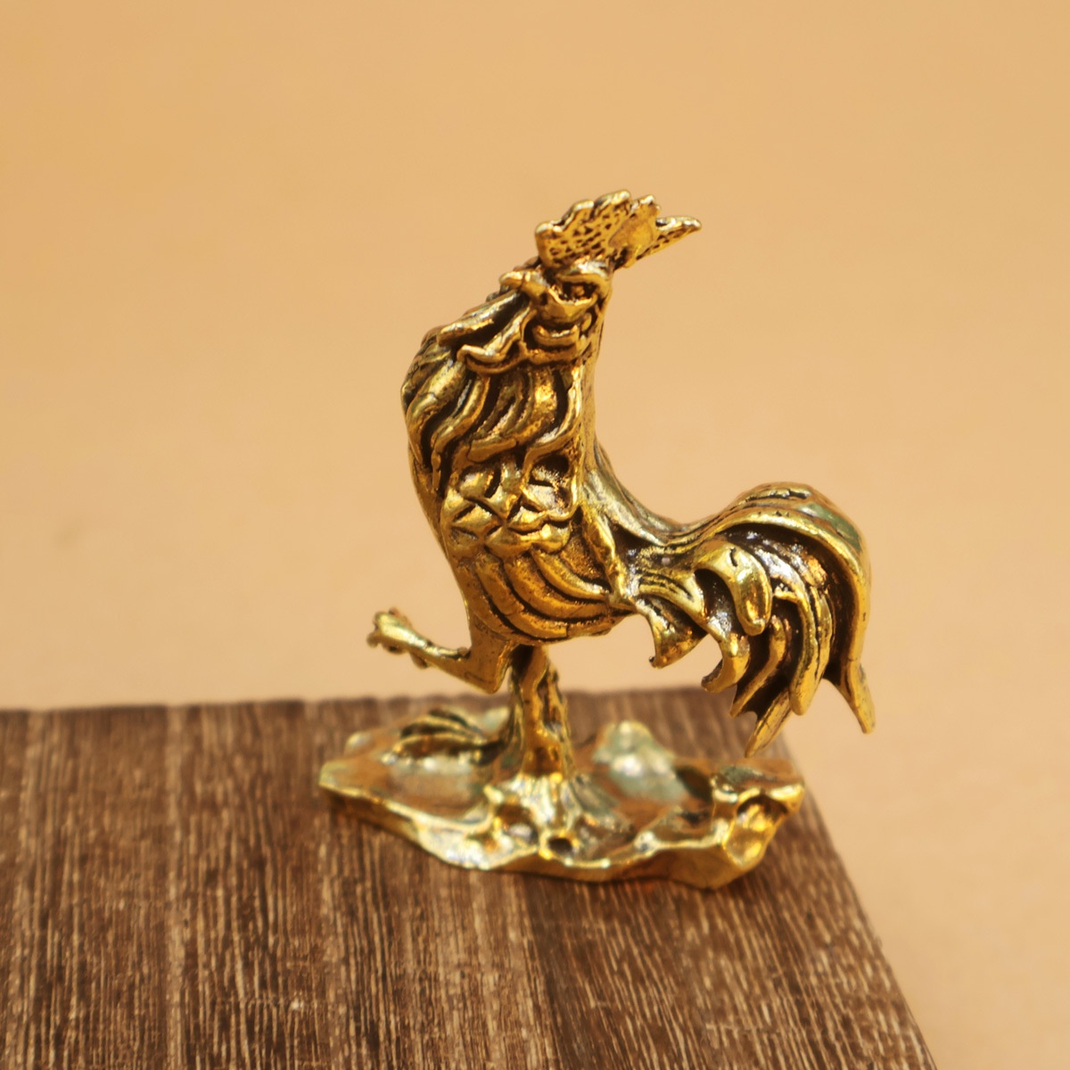 LA-818537373326_img0 Bronze Rooster Home Office Decoration Large Brass Rooster Figurine Feng Shui Wealth And Happiness Chicken Artwork - Image 1