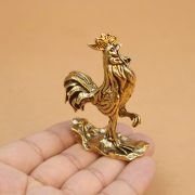 Bronze Rooster Home Office Decoration Large Brass Rooster Figurine Feng Shui Wealth And Happiness Chicken Artwork - Image 3