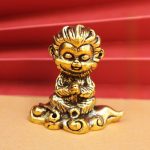 Solid Brass Monkey King Sun Wukong Figurine Battle Winning Buddha Small Copperware Desktop Decorations Stall Wholesale
