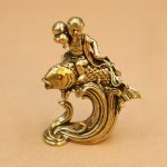 Bronze Carp Children Figurine Home Office Desktop Decoration Leaping Over The Dragon Gate Bronze Artifacts Wholesale