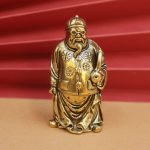 Bronze Buddha Figurine Handheld Home Decor Office Desk Living Room Decorations Wealth God Stationary Art Metal Craft Gift