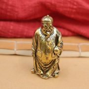 Bronze Buddha Figurine Handheld Home Decor Office Desk Living Room Decorations Wealth God Stationary Art Metal Craft Gift - Image 3