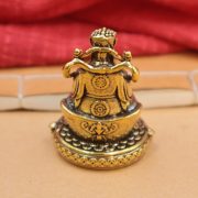 Retro Bronze Yuanbao God Of Wealth Statue Desktop Decoration Mini Figurine Buddha Sculpture Metal Craftwork Artistic Ornament - Image 4