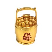 Metallic Fortune Attraction Bucket Gold Office Living Room Entrance Custom Metal Craft Ornament For Wealth Gathering - Image 5