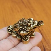 Bronze Wealth Attracting Money Frog Tea Pet Tea Ceremony Desktop Decoration Three-legged Golden Cicada Yuanbao Antique Handheld Piece - Image 4