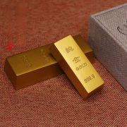 Gold Bar Ornament Fake Gold Brick Bank Plated Gold Chinese Gold Yuanbao Prop Desktop Gift Custom Metal Craft - Image 2