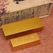 Gold Bar Ornament Fake Gold Brick Bank Plated Gold Chinese Gold Yuanbao Prop Desktop Gift Custom Metal Craft - Image 3