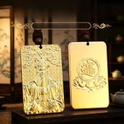 Bronze Solid Wutai Mountain Fifth Brother Pendant Necklace Relieve Carving Personal Buddha Amulet Pendant Gift