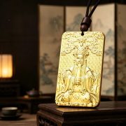 Bronze Solid Wutai Mountain Fifth Brother Pendant Necklace Relieve Carving Personal Buddha Amulet Pendant Gift - Image 4