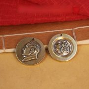 Handmade Bronze President Head Portrait Badge Car Keychain Chinese Gourd Pendant Birthday Gift Custom Metal Craft Ornament
