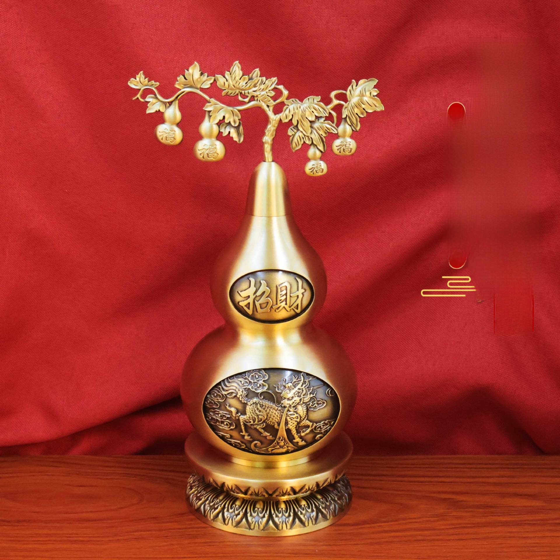 LA-826012584379_img0 Lucky Bronze Gourd Home Decoration Open Design Business Opening Gift Wealth Attracting Ornament For Business And Home - Image 1