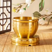 Creative Brass Rice Cask Wealth Attraction Pure Copper Bafu Water Cask Desktop Ornaments For Bedroom Living Room Study - Image 2