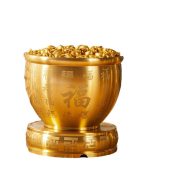 Creative Brass Rice Cask Wealth Attraction Pure Copper Bafu Water Cask Desktop Ornaments For Bedroom Living Room Study - Image 5