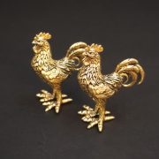 Bronze Solid Rooster Small Ornaments Desktop Handheld Rooster Hen Zodiac Tea Ceremony Tea Pet Carved Antique Bronzeware