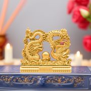 New Creative Dragon And Phoenix Blessing Home Decoration Sand Gold Craft Living Room Office Moving Gift