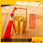 Bronze One Bucket Of Gold Water Bucket With Golden Bar Fortune Attracting Treasure Desktop Metal Artwork Ornament