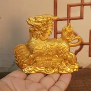 Large Metal Sand Gold Wealth Attracting麒麟 Ornament for Living Room Entrance Home Decor New House Moving Gift - Image 4