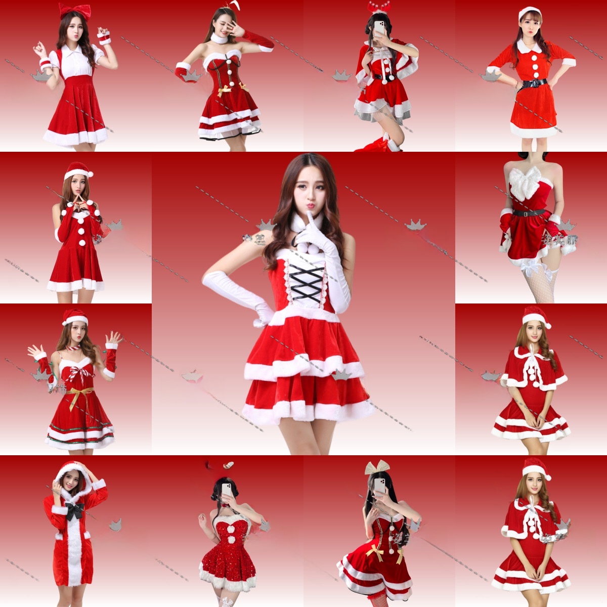 LA-829579045239_img0 2024 New Christmas Uniform Cosplay Costume Set Full Santa Claus Halloween Adult Stage Performance Clothing - Image 1