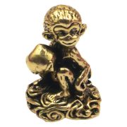 Aged Brass Monkey Offering Peach Desktop Decoration Miniature Sculpture Brass Tea Pet Gift Custom Metal Craft Ornament - Image 5