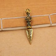 Antique Brass Tathagata Vajra Car Keychain Pure Copper Gilded Automotive Pendant Buddhist Esoteric Ceremony Ornaments Accessories - Image 2