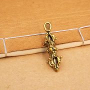 Antique Brass Tathagata Vajra Car Keychain Pure Copper Gilded Automotive Pendant Buddhist Esoteric Ceremony Ornaments Accessories - Image 4