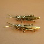Bronze Grasshopper Locust Metal Artwork Home Decor Tea Pet Vintage Collectible Antique Handheld Gift