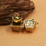Premium Brass Car Keychain Lucky Coin Creative Street Vendor Ornament Gold Mine Daily Progress Business Gift - Image 2