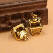 Premium Brass Car Keychain Lucky Coin Creative Street Vendor Ornament Gold Mine Daily Progress Business Gift - Image 3