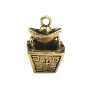 Premium Brass Car Keychain Lucky Coin Creative Street Vendor Ornament Gold Mine Daily Progress Business Gift - Image 5