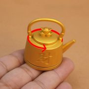Miniature Chinese Style Brass Teapot Fortune Teller Tabletop Decoration Mahjong Gift Ornament Handheld Piece For Instant Happiness - Image 3