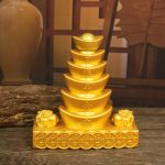Attract Wealth and Treasure Ornamental Turnover Piece Sand Golden Entrance Cashier Desk Decoration Lucky Business Opening Gift