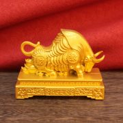 WangNiu Zodiac Bull Wealth Attracting Home Decor Feng Shui Craft Gift Metal Artwork Bull Head Raising Upward Household Ornaments - Image 2