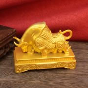 WangNiu Zodiac Bull Wealth Attracting Home Decor Feng Shui Craft Gift Metal Artwork Bull Head Raising Upward Household Ornaments - Image 3