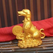 Wealth Attracting Zodiac Dog Figurine Sitting Ground To Generate Wealth Home Office Decorations Custom Metal Craft Gift