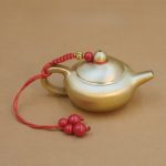 Mini Brass Teapot Creative Desk Decoration Handheld Office Living Room Craft Gift Ornament Handheld Metal Craft