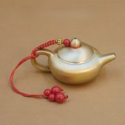 Mini Brass Teapot Creative Desk Decoration Handheld Office Living Room Craft Gift Ornament Handheld Metal Craft