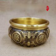 Solid Brass Double Fish Fortune Bowl Home Decor Living Room Entrance Chinese Style Decoration Artistic Ornament Gift