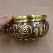 Solid Brass Double Fish Fortune Bowl Home Decor Living Room Entrance Chinese Style Decoration Artistic Ornament Gift - Image 2