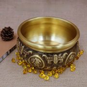 Solid Brass Double Fish Fortune Bowl Home Decor Living Room Entrance Chinese Style Decoration Artistic Ornament Gift - Image 3