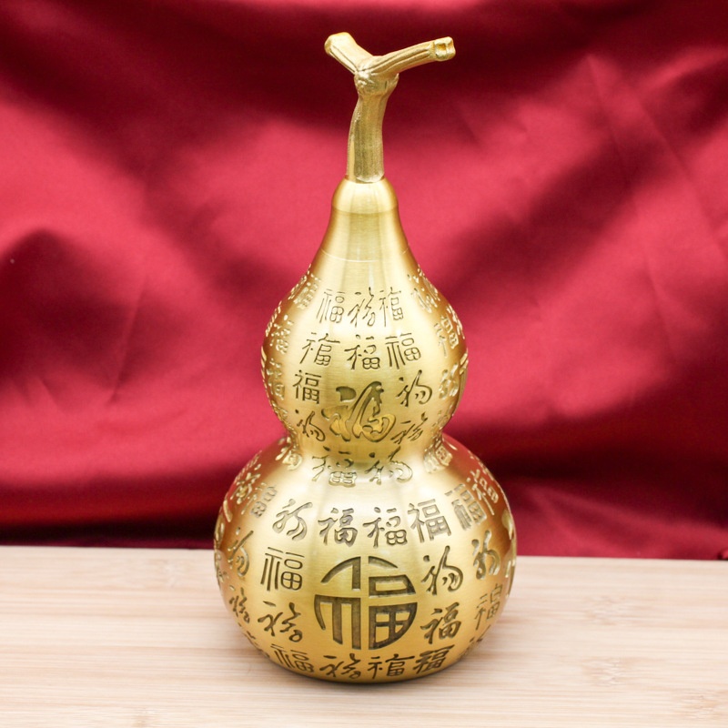 LA-847685786420_img0-1 Large Brass Gourd Metal Crafts Open Design Home Office Decorative Ornaments Wholesale Custom Metal Craft Ornament - Image 1