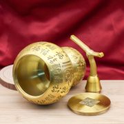 Large Brass Gourd Metal Crafts Open Design Home Office Decorative Ornaments Wholesale Custom Metal Craft Ornament - Image 3