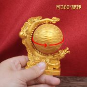 Exquisite Carved Five-Claw Golden Dragon Office Desktop Ornament Spinning Wealth Attracting Treasure Display Item - Image 3