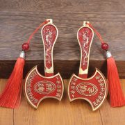 Bronze Axe Head Artistic Craft Decoration Living Room Furniture Desktop Entranceway Decor Lucky Charm Vintage Chinese Style Tassel - Image 3
