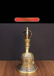 Bronze Large Three-Headed Bell Tibetan Lama Handheld Six-Syllable True Word Bell Temple Brass Artistic Crafts Display Piece - Image 7