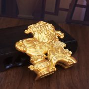 Sahjin Baisei Wealth Attraction Metal Craft Ornament聚宝盆 Decorative Metal Crafts Brass Coin Wealth Gathering Decoration - Image 2